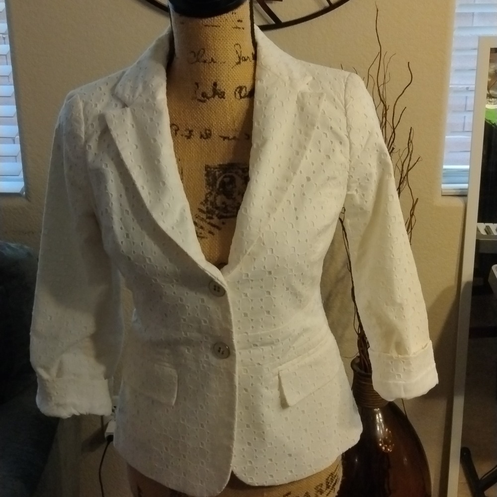 New York & Company White Blazer
